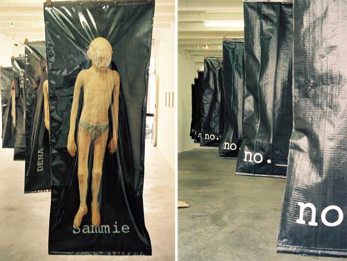 Stefan Blom 'body bags' installation view